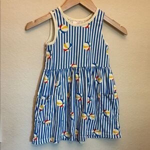 Hanna Andersson Blue Striped Dress with Beach Ball Print